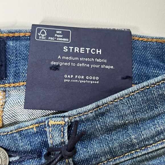 Gap | NWT Factory Distressed Mid-Rise True Skinny Ankle Raw Hem Jeans - Picture 9 of 9